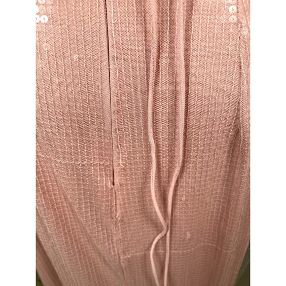 Mac Duggal Sequined Ruffled Cutout Lace Up Rose Pink Maxi Gown Sz 8 - Picture 11 of 14